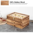 thumbnail image 4 of Fine Silverware Box with Glass Lid Layer Wooden Silverware Chest with Drawer .×es Luxury Style Decor Flatware Storage Case for Home&Restaurant Idea (Walnut), 4 of 9