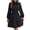 Black, variant on Women's Tie Neck Balloon Sleeve Pleated Dress 95% polyester 5% elastane Sheer Detail Opaque Stretch for everyday wear