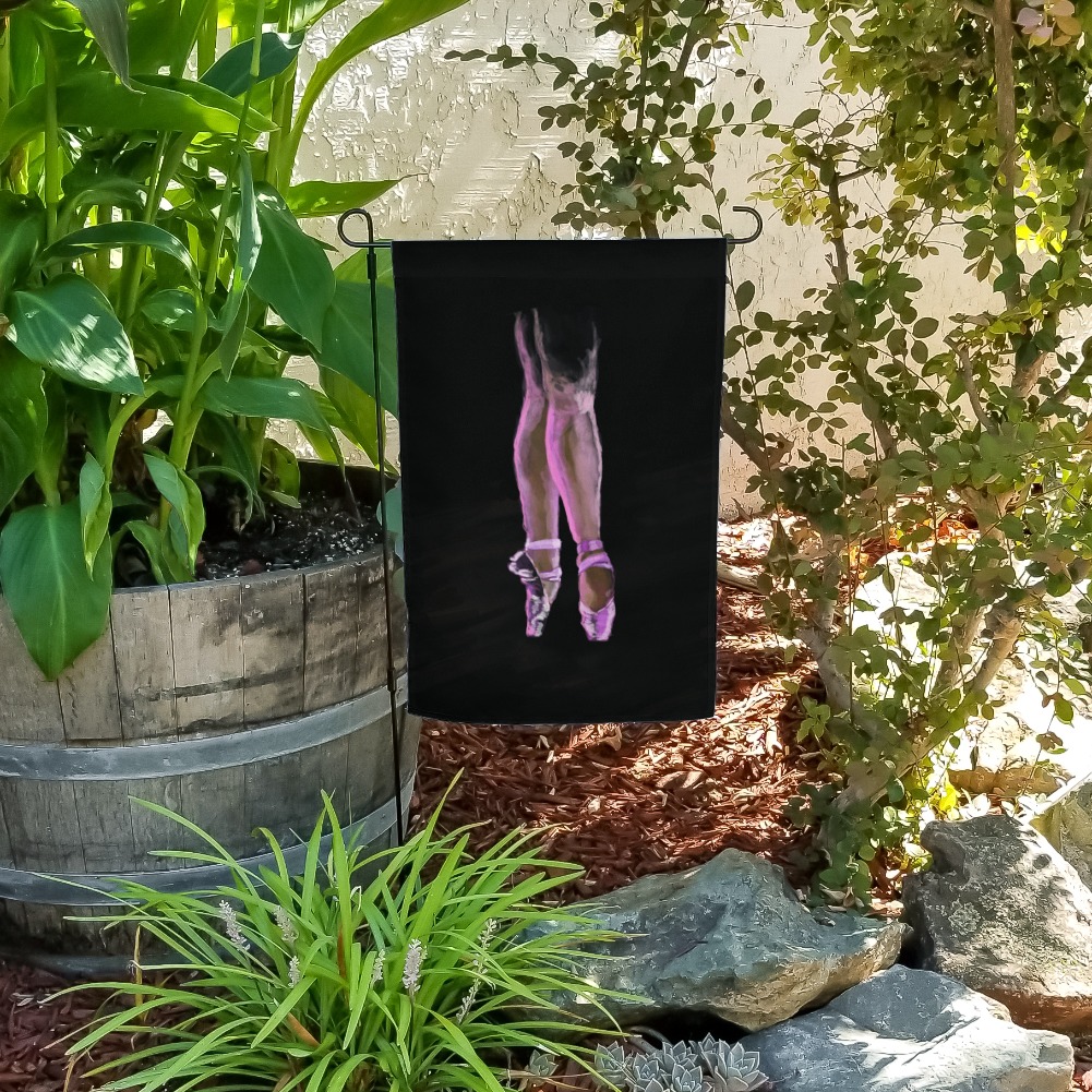 Ballet Slippers Pink Black Ballerina Dance Dancing Garden Yard Flag - image 3 of 3