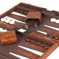 thumbnail image 2 of Set de backgammon Crazy Games Classic de 28 cm con funda de piel, 2 of 3