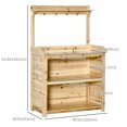thumbnail image 3 of Outsunny Garden Potting Bench Table w/ Galvanized Metal Tabletop, Shelves, 3 of 9