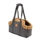 thumbnail image 3 of Bolsa de transporte para gatos gruesa de invierno, bolsa portátil para mascotas, bolso de mano para cachorros al aire libre para animales pequeños, gris, 3 of 8