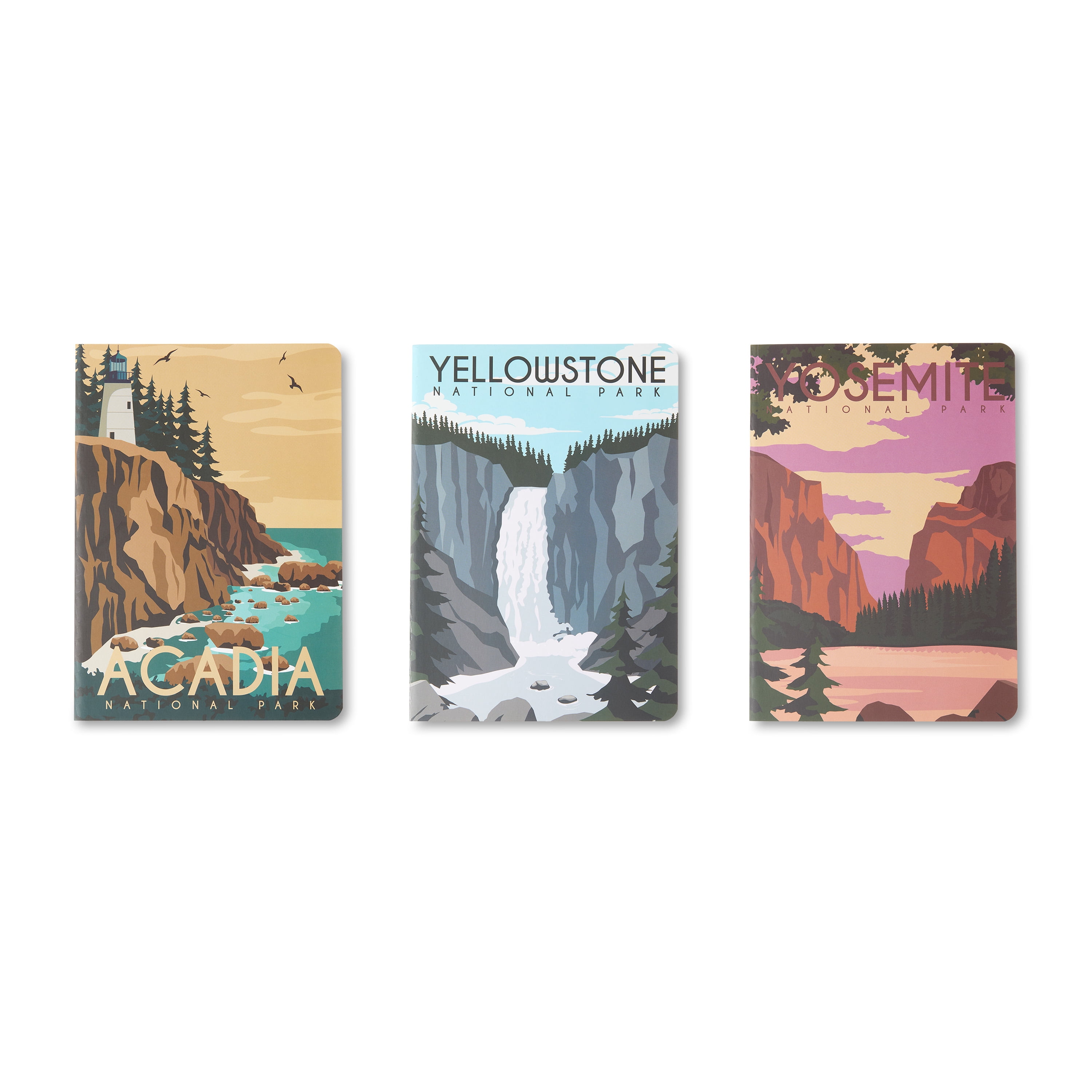 (2 pack) Pen+Gear National Park Fashion Journals, 8.5" x 6", 100 Ruled Pages Each, Set of 3, All Ages