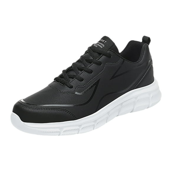 YOUSNH Outdoor Men Waterproof Mountaineering Casual Sport Shoes Lace up Solid Color Running Breathable Soft Bottom Shoes Men Sneakers White 10.5