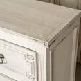 thumbnail image 6 of CHEERFUN Vintage White 3-Drawer Wooden Dresser with Distressed Finish and Ornate Carvings, 6 of 10