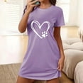 thumbnail image 2 of Chemise de Nuit Grande Taille, Chemise de Nuit Courte pour Femmes avec Imprimé de la Saint-Valentin, Robe de Détente Légère et Décontractée, Col Rond Manches Courtes pour l'Été à la Maison, 2 of 4