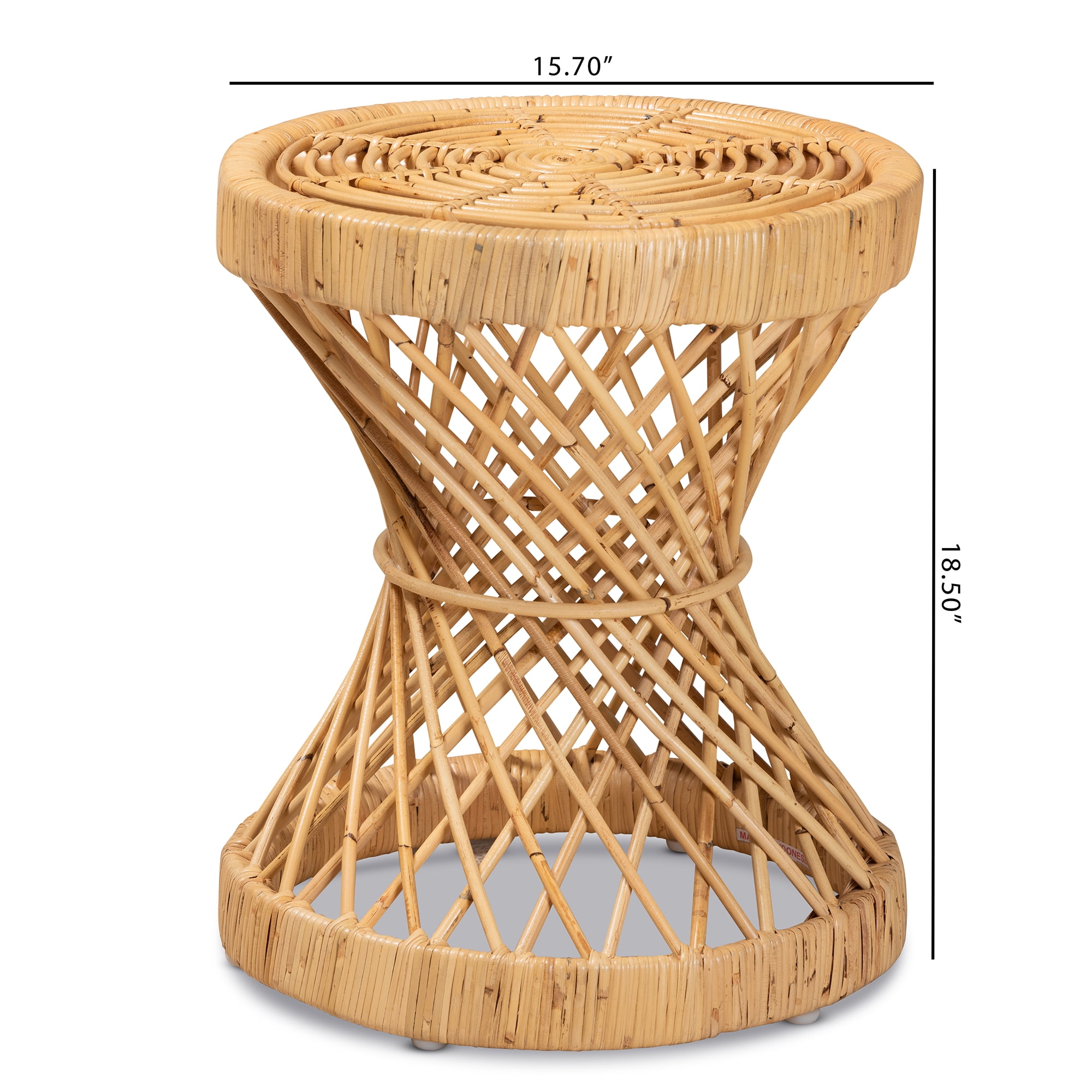 bali & pari Seville Rattan BOHO End Table, Natural