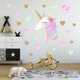 thumbnail image 3 of Pegatinas de pared de dibujos animados unicornio estrella corazón JAMW vinilo DIY, 3 of 5