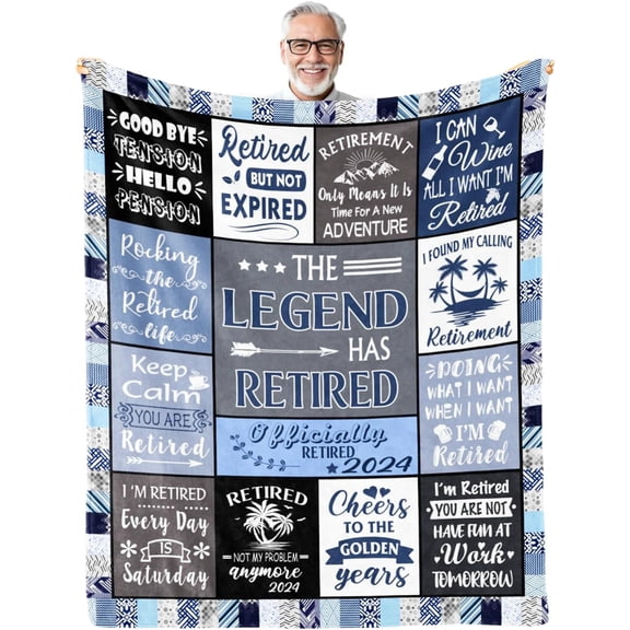 Retirement Gift for Men 2024 - Retirement Gifts - Best Retirement Gifts - Farewell Gifts for Coworkers - Going Away Gift - Goodbye Gifts - Coworker Leaving Gifts for Men Throw Blankets 50x60
