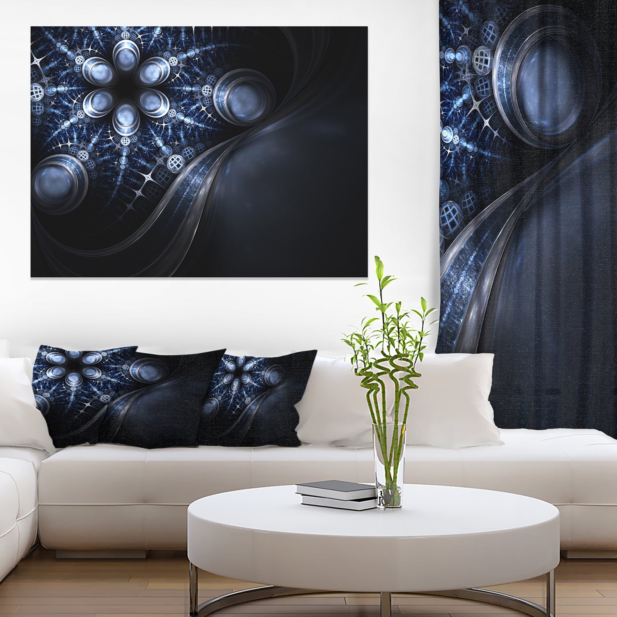 Glittering Curvy Stylish Fractal Flower Floral Canvas Art Print Walmart Canada