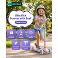 thumbnail image 2 of GOTRAX BoblooPro 3-Wheel Light-Up Kick Scooter For Kids Ages 3-8, with Folding Adjustable/Rmovable Seat, Pink, 2 of 13