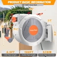 thumbnail image 4 of CazToi Auto Rewind Garden Hose Reel, Retractable Hose with 9-Function Nozzle, Lock at Any Length Wall Mount with Swivel Bracket for Outdoor Watering, 4 of 9