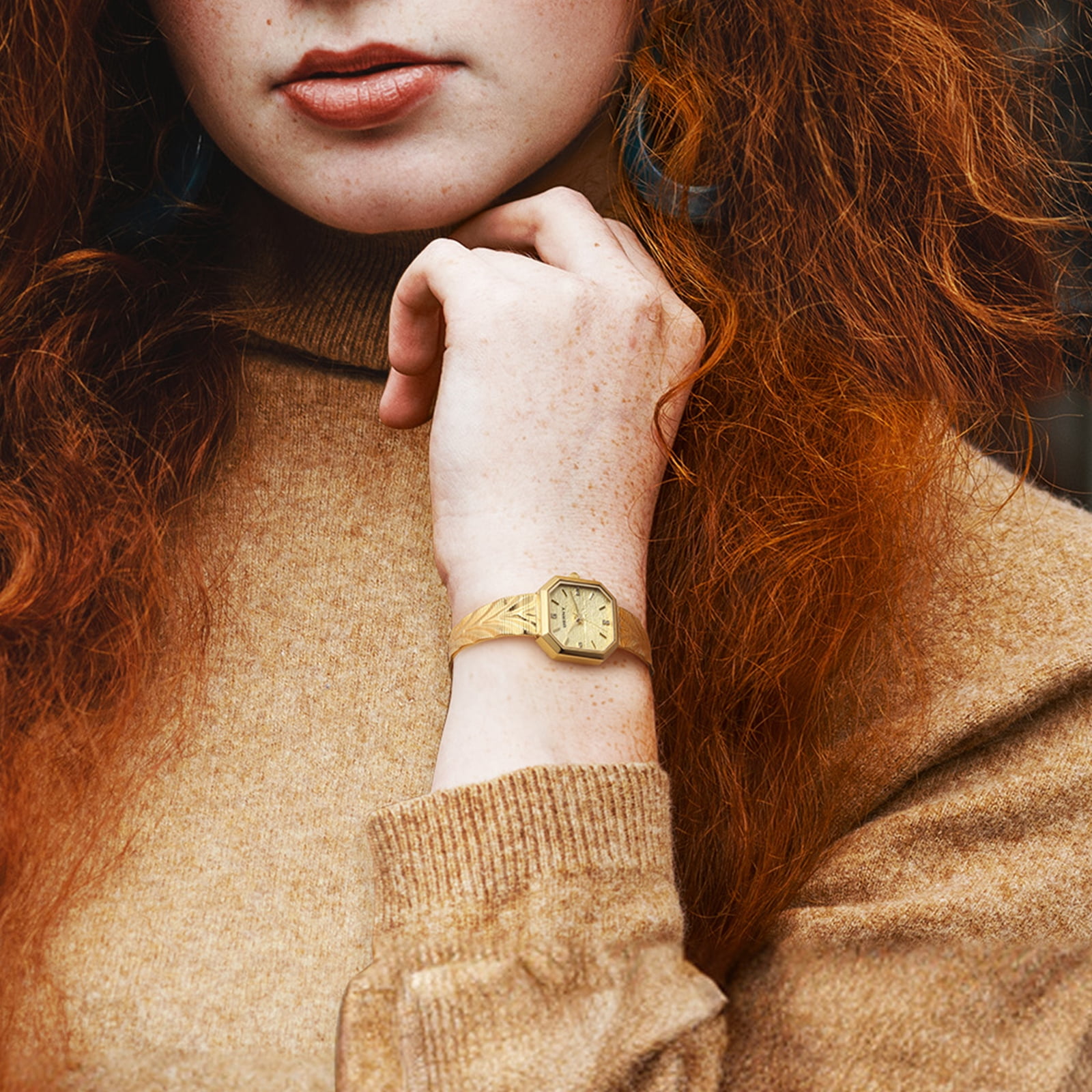 BERNY Small Gold Watches for Women, Dainty Luxury Diamond Dial, Stainless Steel Bracelet Watch, Fashion Ladies Analog Quartz Watch, Minimalist Waterproof Womens Wristwatch Gifts (Gold #1)