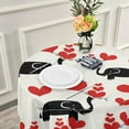 thumbnail image 6 of SKYSONIC Valentine Heart Elephant Round Tablecloth 60inch with Lace Indoor Wrinkle Free, Circular Table Cover Washable Farmhouse Tabletop for Kitchen Dining Decor, 6 of 7