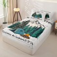 thumbnail image 2 of catabedysis Minimal Camping Zipper Twin Comforter Sets with Fitted Sheet and 2 Pillowcases,Campfire Tent Print Zipper Bedding Set For Boys,Multicolor,Light Gray Reversible,4-Piece, 2 of 7