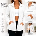 thumbnail image 2 of Zip up Sweatshirt Women Soft Lightweight Full Zipper Fleece Jackets No Hood Casual Loose Long Sleeve Fall Sweatshirt with Side Pockets, Xxl, 2 of 7