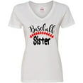 thumbnail image 3 of Inktastic Baseball Sister Women's V-Neck T-Shirt, 3 of 5