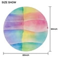 thumbnail image 6 of Colorful Watercolor Stripe Pattern Round Tablecloth 60"x60",Wrinkle Wipeable Table Cloth for Kitchen Dining Room Picnic Patio Party, 6 of 6