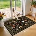 thumbnail image 6 of Findosom 2'x3' Washable Runner Rug for Hallway,Non Slip Floral Laundry Runner Rugs,Low Pile Faux Wool Floor Mat Stain Resistant Carpet Runner Rug for Bedroom Kitchen Living Room Entrance,Black, 6 of 8