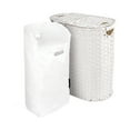 thumbnail image 4 of Seville Classics Handwoven Oval Double Laundry Hamper with 2 Liners, White, 4 of 6