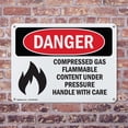thumbnail image 4 of (2 Pack) Compressed Gas Flammable Content OSHA Danger Sign 24 Inch X 18 Inch Indoor / Outdoor Rust-Free Aluminum Metal Signs for Workplace, Workshop, and Construction Site, Made in the, 4 of 8