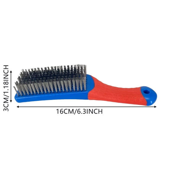 Holiday Promotions, Homng White Wire Brush for Cleaning, Wire Brushes for Cleaning Stainless Wire Scratch Brush for Metal Cleaning Paint Scrubbing with Rubber Handle