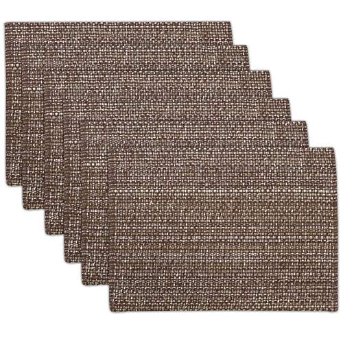 13 x 19 4 Pack Sweet Home Collection Trends Two Tone 100% Cotton Woven Placemat Chocolate