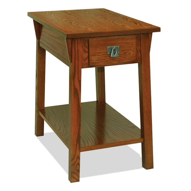 Leick Home Mission Side Table In Russet, Leick Chairside Lamp Table With Drawer Antique Blackout