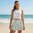 thumbnail image 4 of SEANATIVE Tennis Skirts for Women Workout Casual Skort with Built-in Shorts & 2 Pockets Breathable Stretchy Fabric Golf Pickleball Running Wear, M, Daisy Flower Print Green, 4 of 7