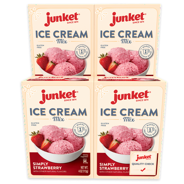 Junket Ice Cream Mix Simply Strawberry, 4 Ounce (Pack of 4)