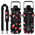 thumbnail image 1 of Mushroom 64 Oz Water Bottle with Measurements - BPA Free Leakproof Sport Large Plastic Water Bottle with Straw & Time Marker & Insulated Neoprene Holder Carrier Bag Great Gift for Women Men, 1 of 6