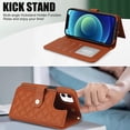 thumbnail image 5 of Allytechgroup Wallet Case for iPhone 11 with Credit Card Slot, RFID Blocking PU Leather Case with Lanyard & Shoulder Strap & Kickstand Shockproof Bumper for Women Men, Brown, 5 of 8