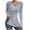 Silver, variant on WREESH Womens Fashion Slim Blouses Pit Striped Long Sleeve Shirts Solid Color V Neck Pullover Tunic Tops Lightweight Casual Fall Clothes Silver