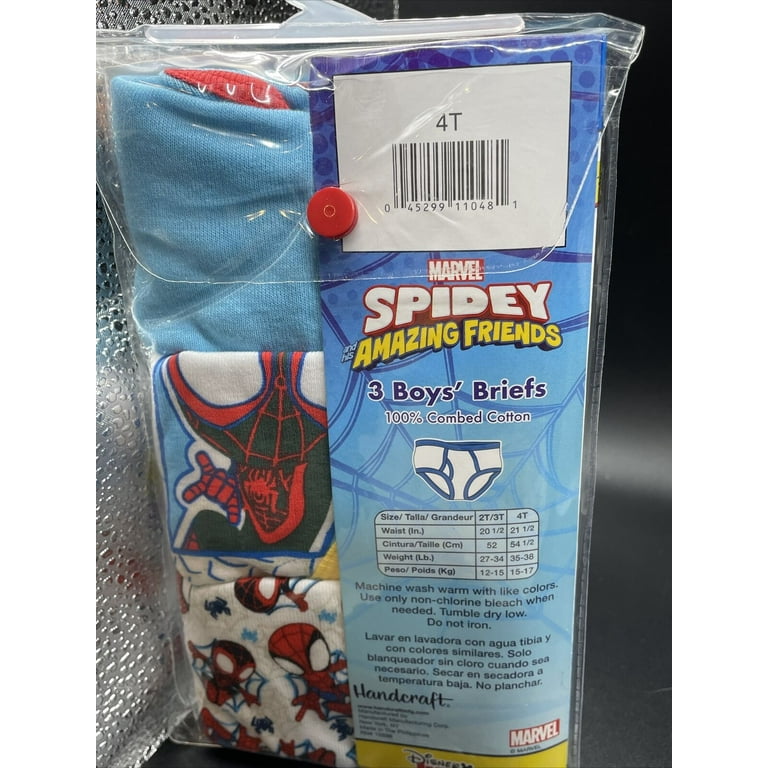 Marvel Spidey & Amazing Friends 3Pair of 4T Briefs 100% Cotton