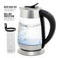 thumbnail image 2 of OVENTE 1.8 L Glass Electric Tea Kettle, Stainless Steel Infuser, Automatic Shut off, Silver KG661S, 2 of 11