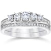 Pompeii 5/8 Ct Vintage Diamond Engagement Wedding Ring Set 10k White Gold (H/I,I1-I2)