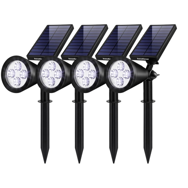 Focos solares InnoGear, paquete de 4 unidades, impermeables, color blanco frío