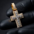 thumbnail image 2 of VVS Moissanite Hip Hop Yellow Gold 925 Sterling Silver Pointer Cross Pendant, 2 of 5