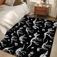 thumbnail image 4 of Area Rug for Living Room, Halloween Dinosaur Black Non-Slip Indoor Large Carpet for Bedroom/Dining Room, Funny Dino Skull Boys Girls Children Washable Low-Profile Floor Runner Rugs - 4 x 6 Ft, 4 of 8