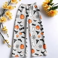 thumbnail image 5 of Halloween Baggy Sweatpants for Women Wide Leg Joggers Funny Ghost Print Fall 2026 Casual Flannel Lounge Pants Pajama Holiday Costumes with Pockets,XL,Rose Gold, 5 of 5