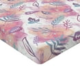 thumbnail image 4 of Ambesonne Fantasy Garden Fitted Sheet, Swirling Dreamy Leaf, California King, Pale Fuchsia Sea Blue, 4 of 5