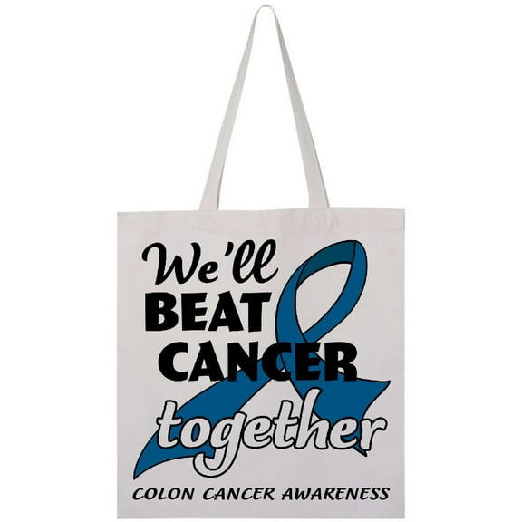 Inktastic We'll Beat Cancer Together- Colon Cancer Awareness Tote Bag