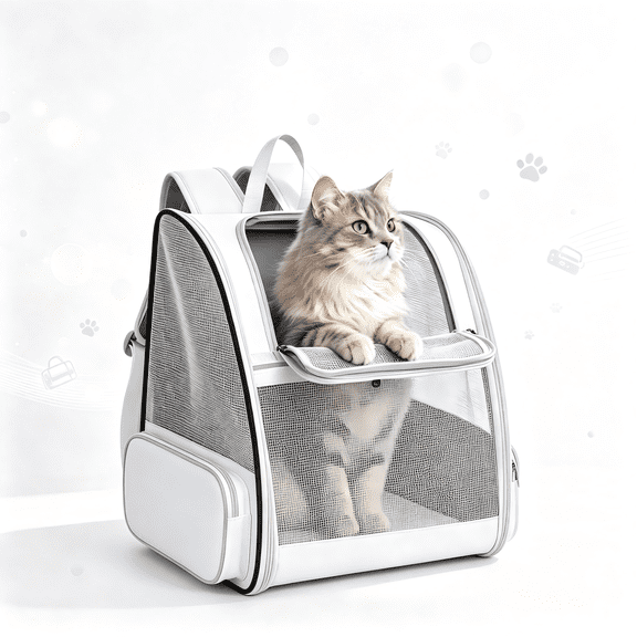 Ventilated Pet Carrier Backpack for Cats & Small Dogs, Holds Up to 15 lbs