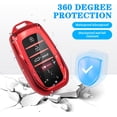 thumbnail image 5 of Key Fob Cover Compatible with Toyota Camry Venza Sienna Land Cruiser Highlander Tundra Corolla Prius 2021-2025 Keychain Case Holder Protector,A-Red, 5 of 6