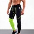 thumbnail image 5 of XUNKUSGA Pants for Men Fashion Color Block High Elasticity Breathable Compression Pants Men Soft Skin-Friendly Workout Leggings for Running Gym Training,Green,3XL, 5 of 7