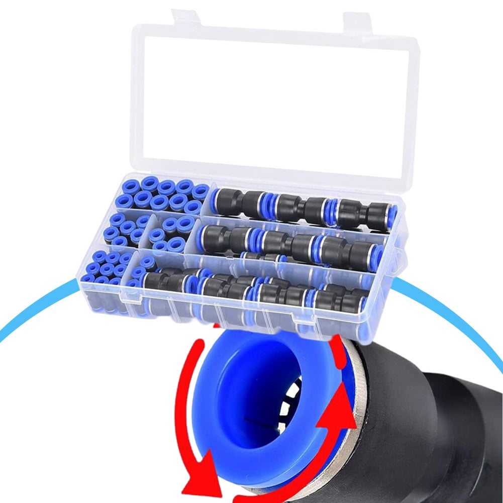 60Pcs Quick Connect Air Hose Fittings Kit 5/32" 1/4" 5/16" 3/8" 1/2" Inch