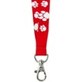 thumbnail image 3 of PinMart's Red and White Paw Print School Mascot Sports Lanyard w/ Safety Release, 3 of 3
