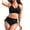 Black, variant on Womens High Waisted Drawstring Tummy Bikini Sets Swimsuits Crisscross Tie Back Bathing Suit Leopard Print XL