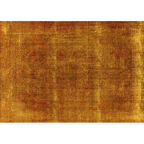 Ahgly Company Machine Washable Indoor Rectangle Oriental Yellow Industrial Area Rugs, 5' x 7'