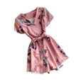 thumbnail image 3 of Mono corto para mujer, estampado floral, cuello en V, cintura alta, mameluco informal, pantalones con cordones Advancent AP001215-03B, 3 of 7